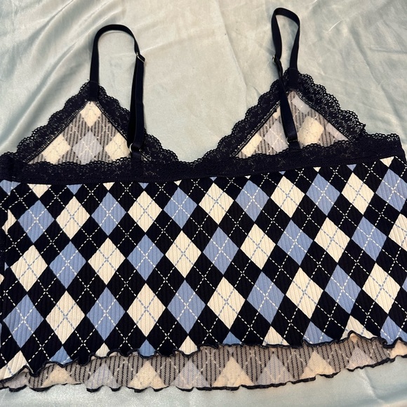 H&M plaid cropped tank top - Picture 2 of 3